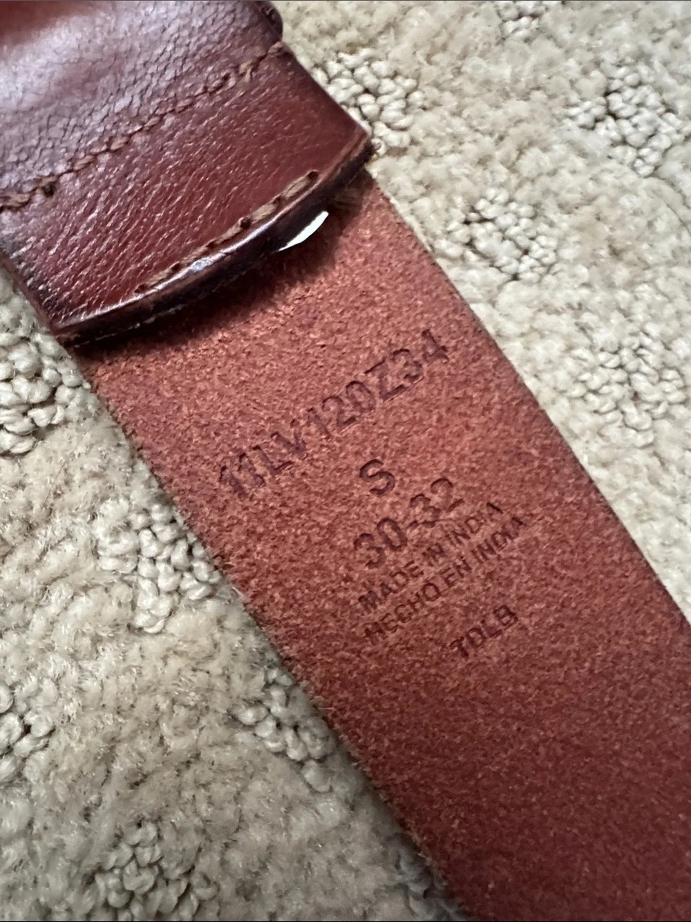 Classic Men's Levi’s Brown Leather Belt with Silver Buckle
